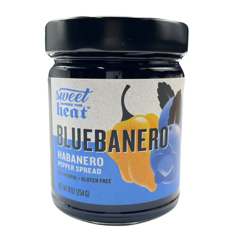 Bluebanero Pepper Spread | 9 oz. Jar | Blueberry Pepper Spread | Gluten Free | Sweet Before The Heat | Delicious Compliment To Pork Loin, Cream Cheese & Crackers, and Pancakes & Waffles | All Natural | Nebraska Jelly | Add A Zesty Kick To Any Dish