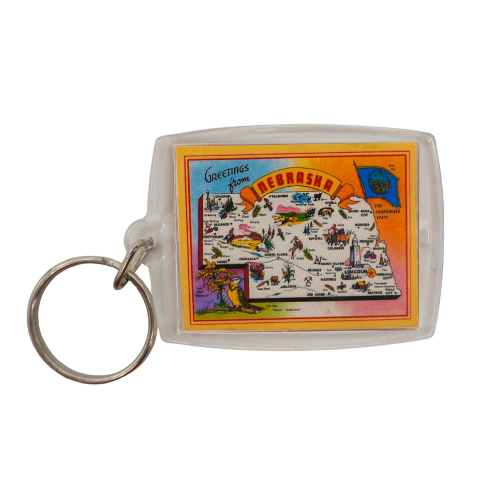 Acrylic Nebraska Landmark Keychain | 4" x 2" | Nebraska State Historical Society
