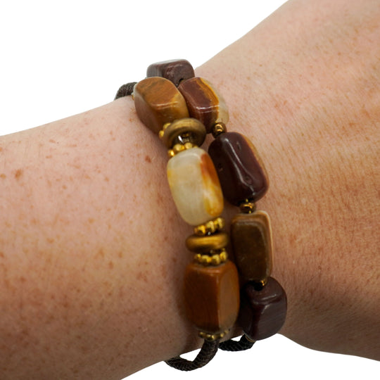 Memory Wire Bracelet Set | 2 Pack | One Size Fits All | Knots Bout U2