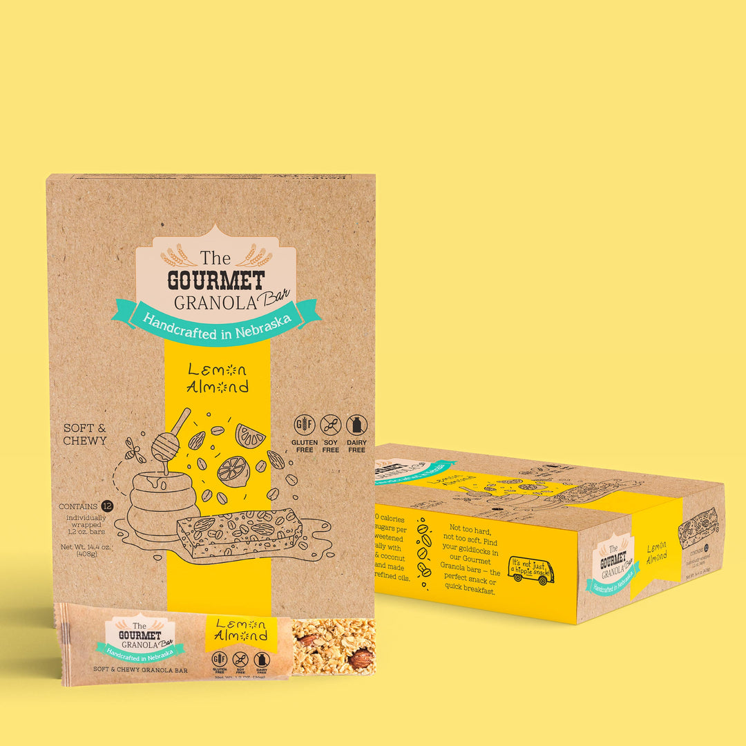Lemon Almond Granola Bars | Packs of 6 or 12 | Gluten, Dairy, & Soy Free | The Gourmet Granola