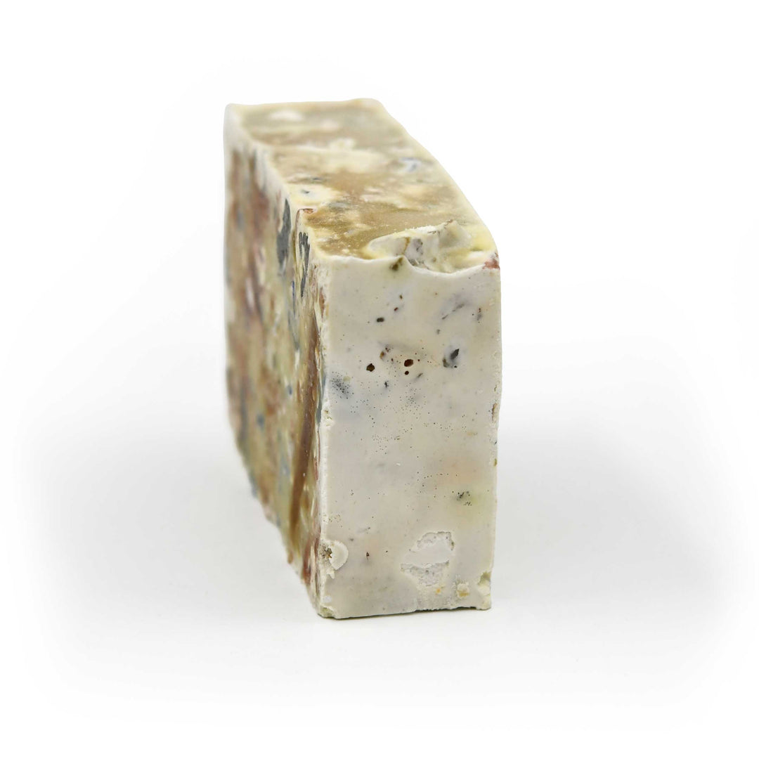 Block of soap on a white background