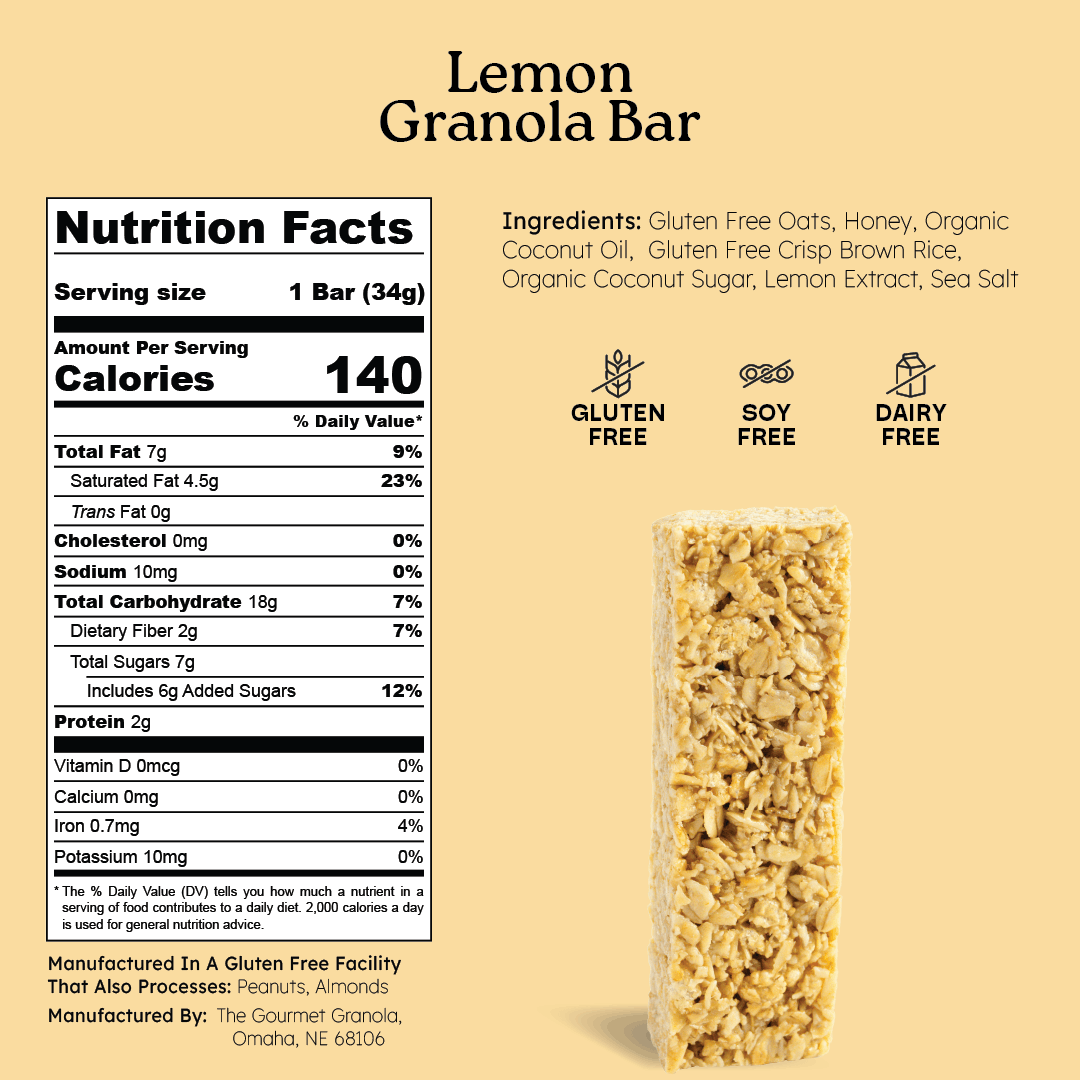 Lemon Granola Bars | The Gourmet Granola