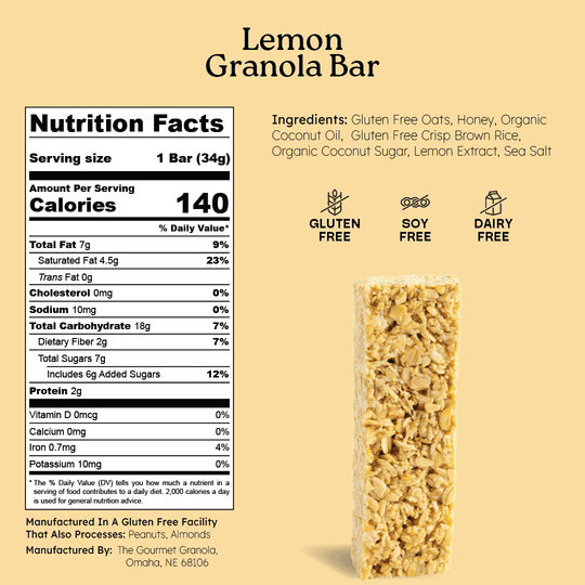 Lemon Granola Bars | The Gourmet Granola