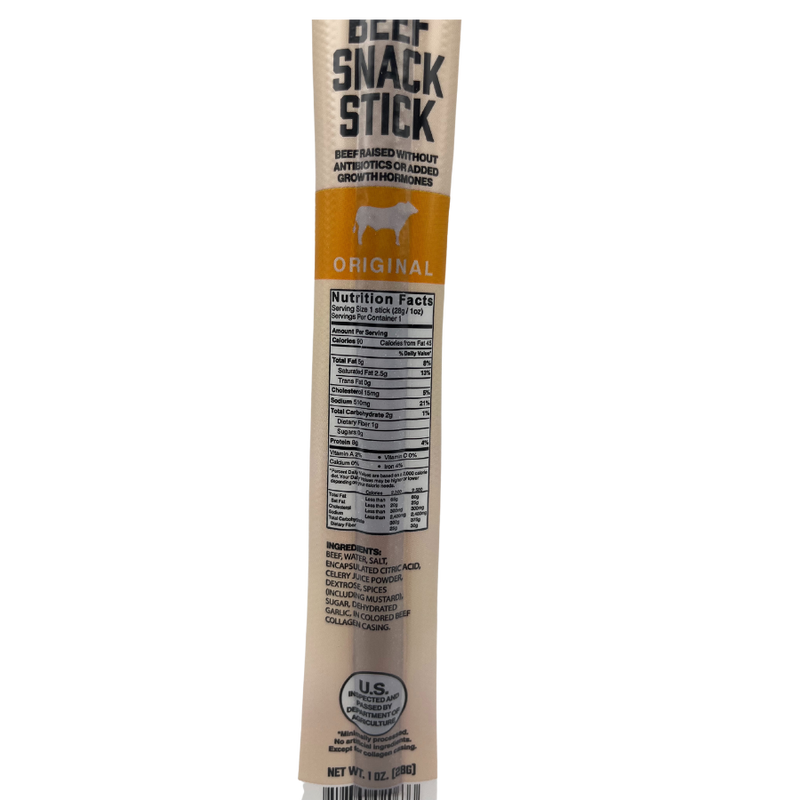 Beef Stick | 1 oz. |  Original Flavor | Certified Piedmontese Beef | All Natural Nebraska Grass Fed & Finished Beef | High Protein Snack | Firm, Tender, Juicy Texture | Made with the Best Beef