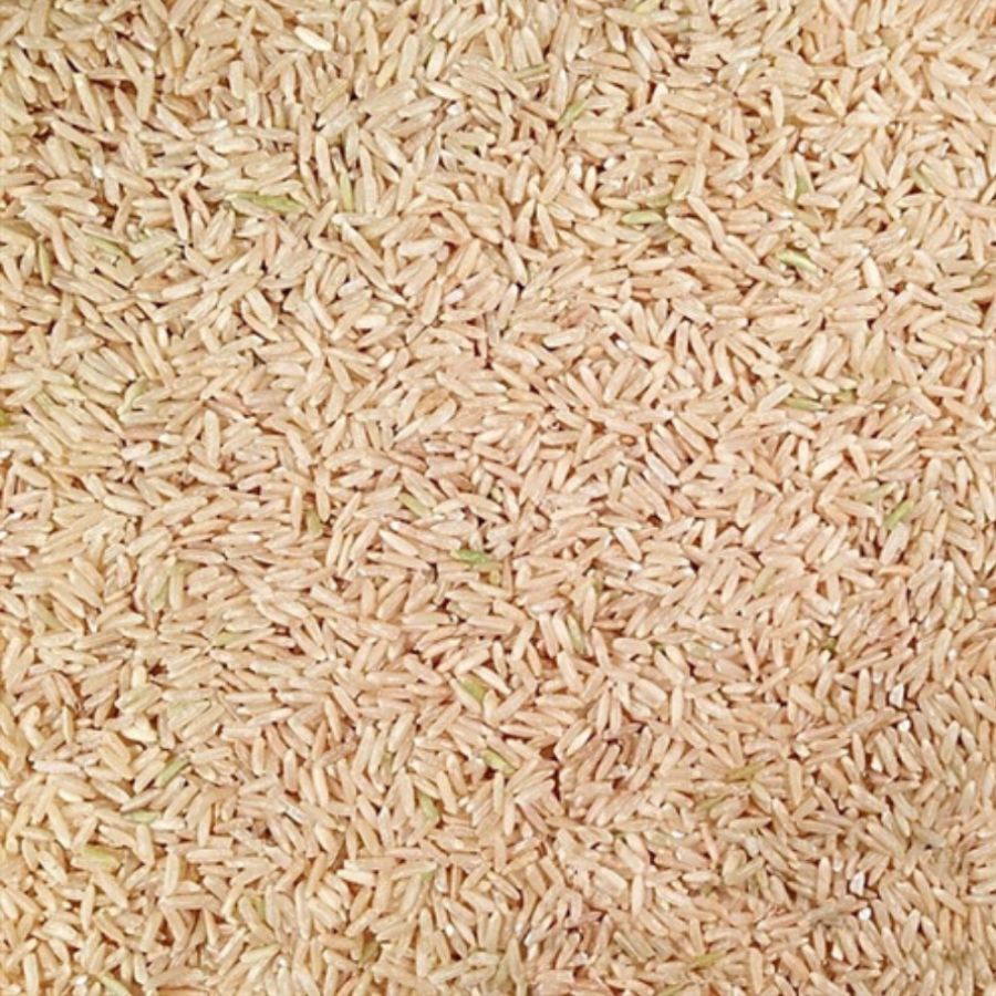 Pile Of Raw, Whole, Organic Long Grain Brown Rice