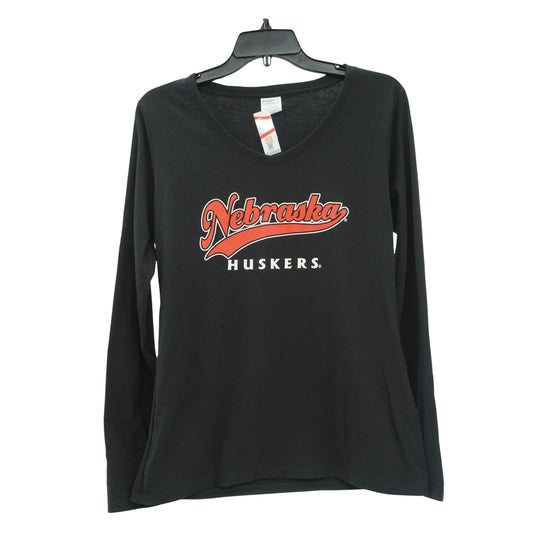Nebraska Huskers Long Sleeve V-Neck Women's T-Shirt | Black | Multiple Sizes | Lou's Sporting Goods | 25N19LLSVT