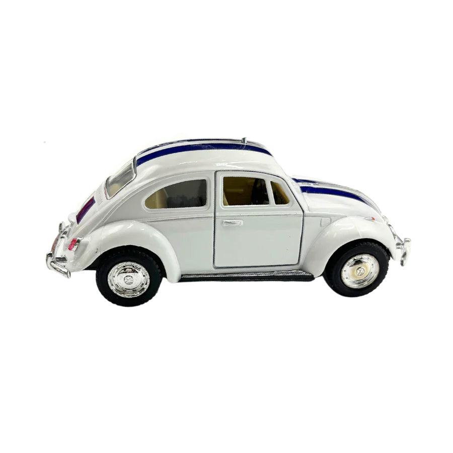 White 1967 Volkswagen Figurine With Blue Stripe 