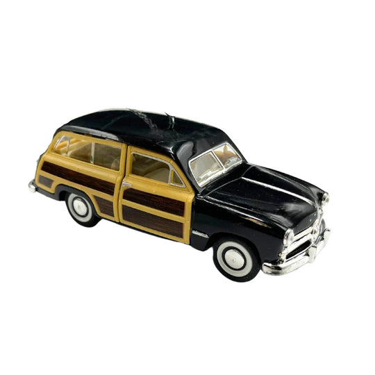 Black With Yellow Doors Scale 1949 Ford Woody Figurine