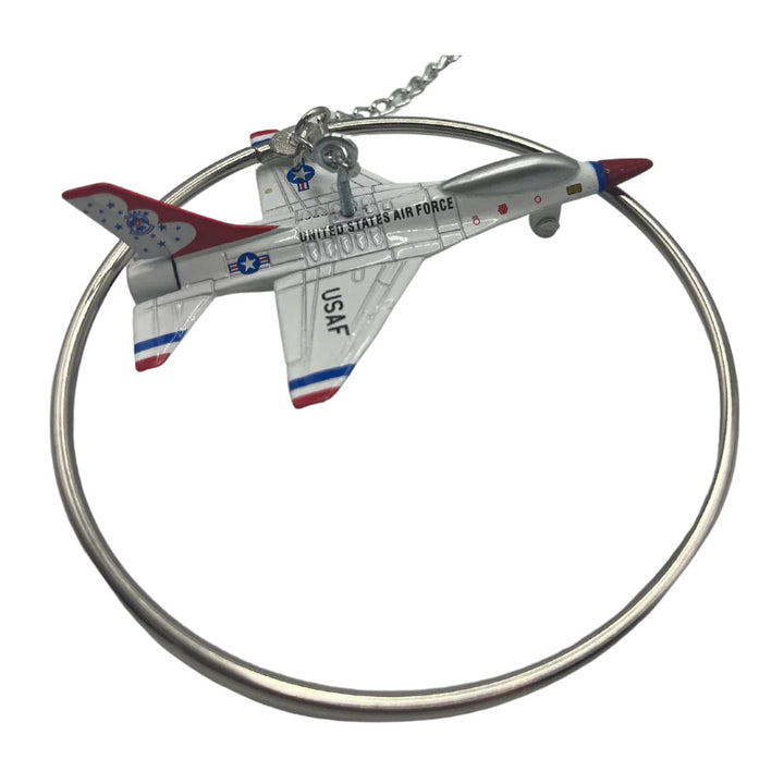 U.S. Air Force White, Red, & Blue Fighter Plane Figurine