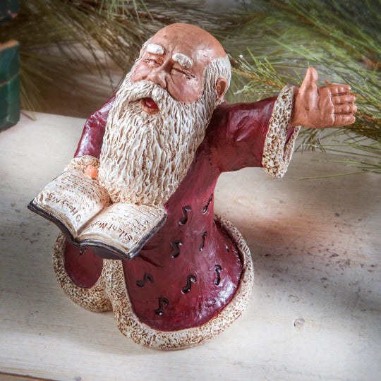 Singing Santa Figurine | Santa Collection | Perfect For Music Lover | Bert Anderson Collection