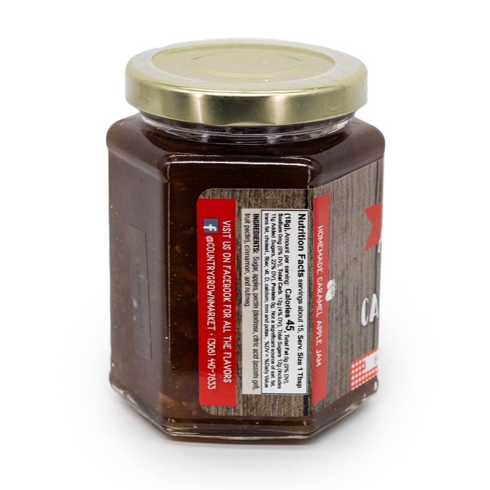 Nutrition Facts on Caramel Apple Jam Label 