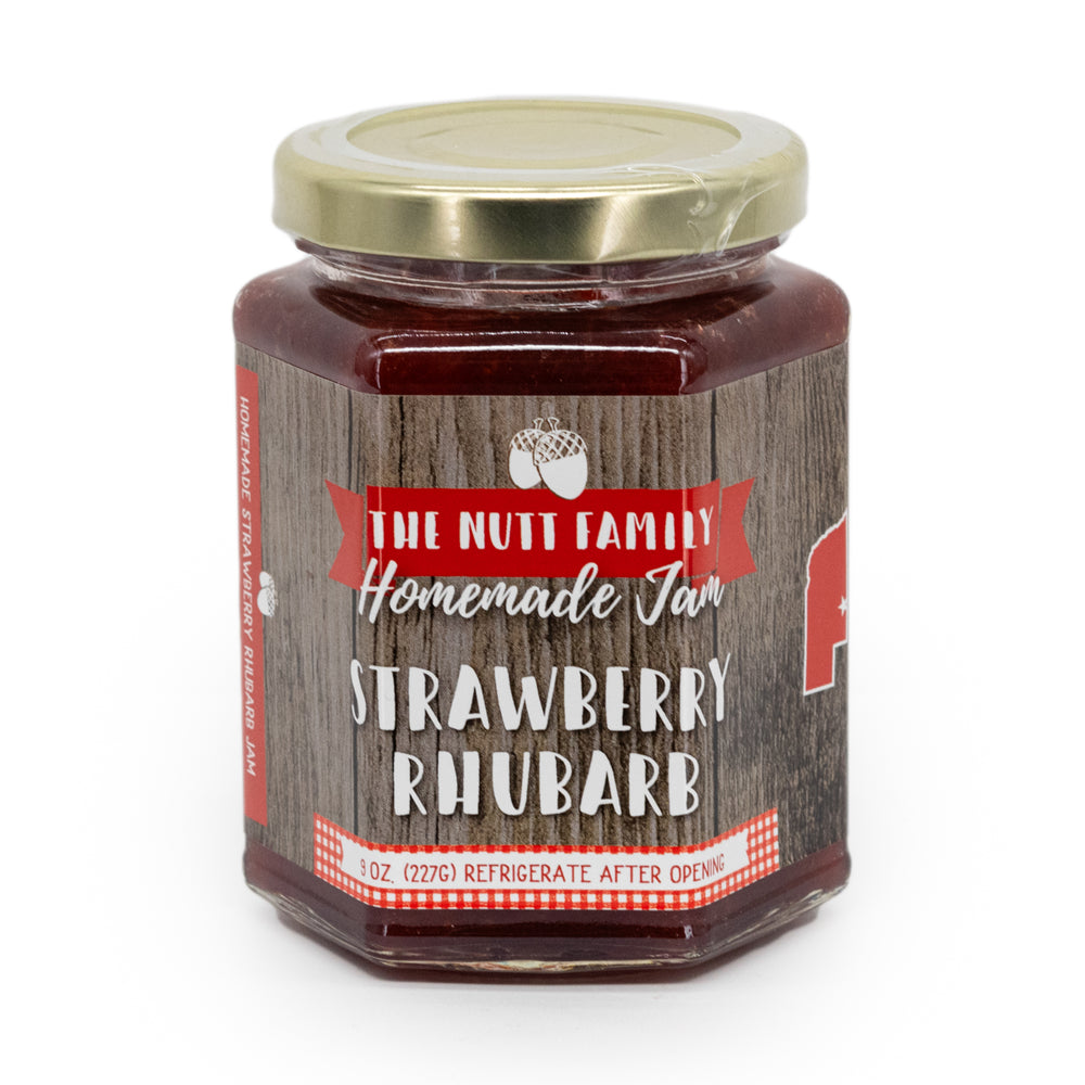 Strawberry Rhubarb Jam | 9 oz. Jar | Pack of 3 | Fresh Fruit Spread | Burst of Flavor | Made in Ravenna, NE