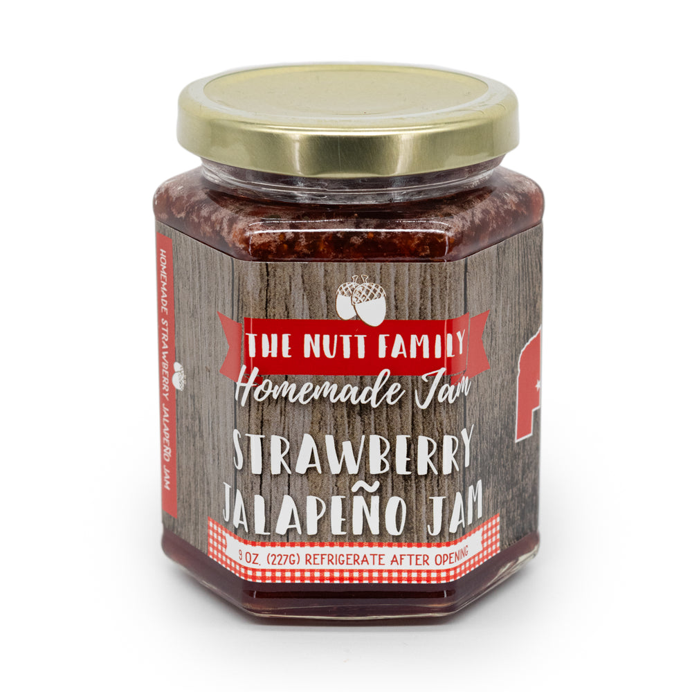 Strawberry Jalapeño Jam | 9 oz. Jar | Pack of 3 | Spicy Fruit Jam | Made with Fresh Fruit | Made in Ravenna, NE