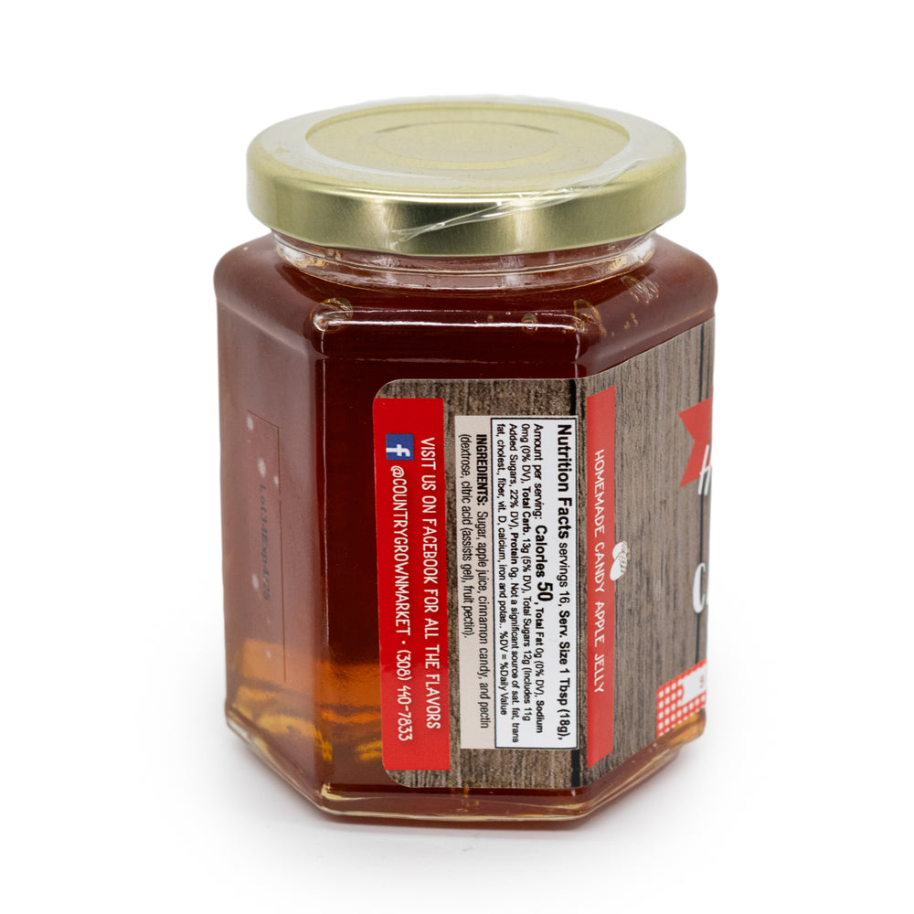 Candy Apple Jelly | 9 oz. Jar | Apple Jelly With A Hint Of Cinnamon | Fruit Spread | Made in Ravenna, NE | Nutt Family Jams & Jellies