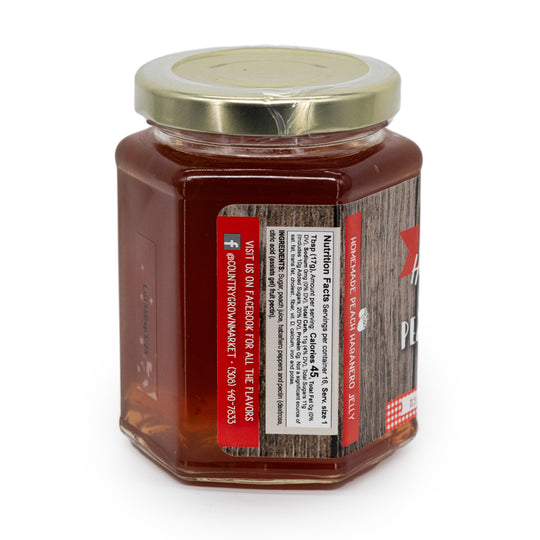 Peach Habanero Jelly | 11.5 oz. Jar | Made with Fresh Peaches | Spicy Fruit Spread | Made in Ravenna, NE | Nutt Family Jams and Jellies