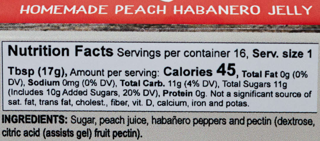 Peach Habanero Jelly | 11.5 oz. Jar | Made with Fresh Peaches | Spicy Fruit Spread | Made in Ravenna, NE | Nutt Family Jams and Jellies