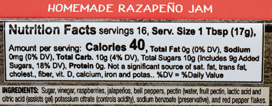 Razapeño Jam | 8 oz. Jar | Raspberry & Jalapeno Jam | Fruity Spice | Homemade Pepper Spread | Made in Ravenna, NE | Nutt Family Jams and Jellies
