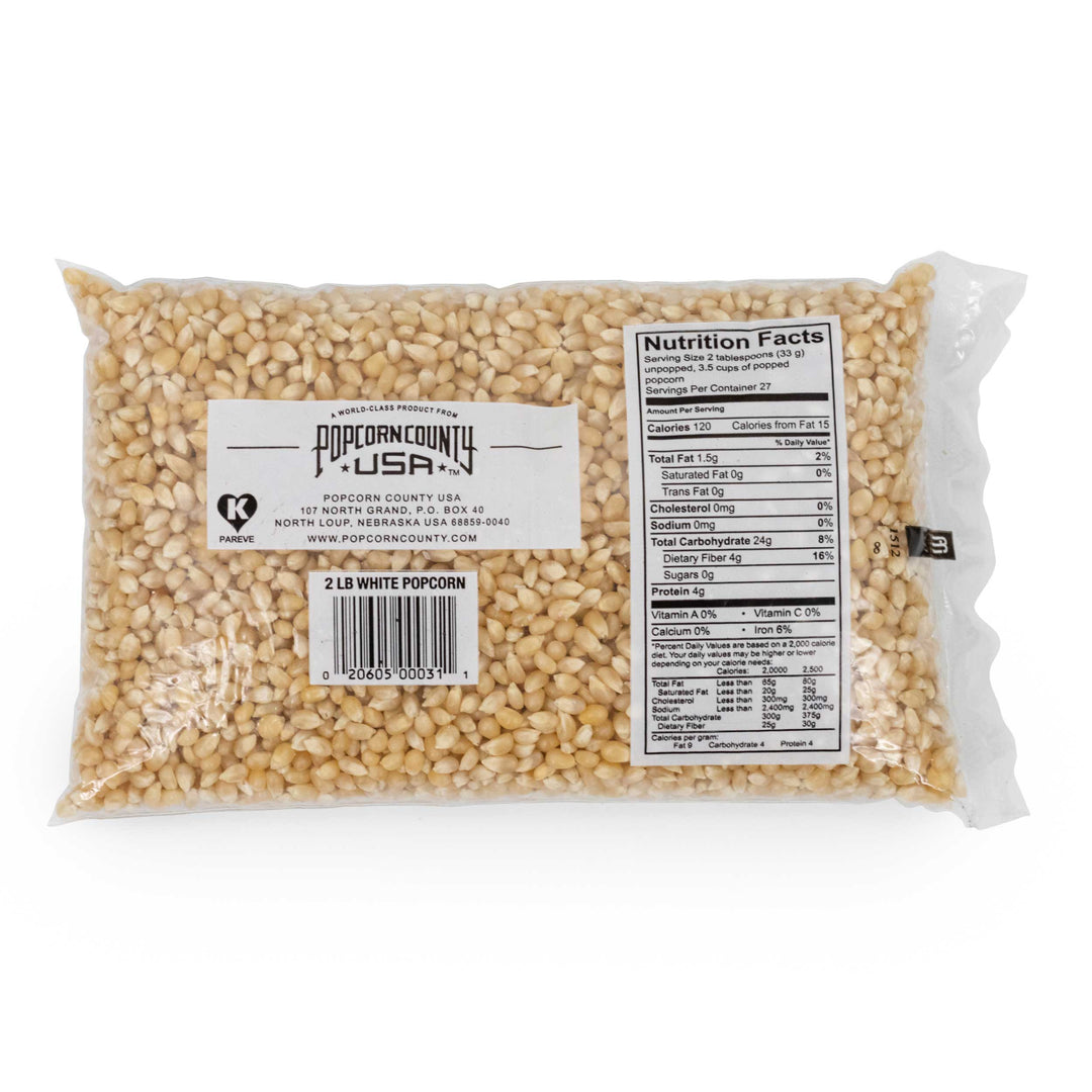 White Un-Popped Popcorn Kernels | 2 lb | Pack of 3 | Non-GMO | Popcorn County USA | North Loup Valley