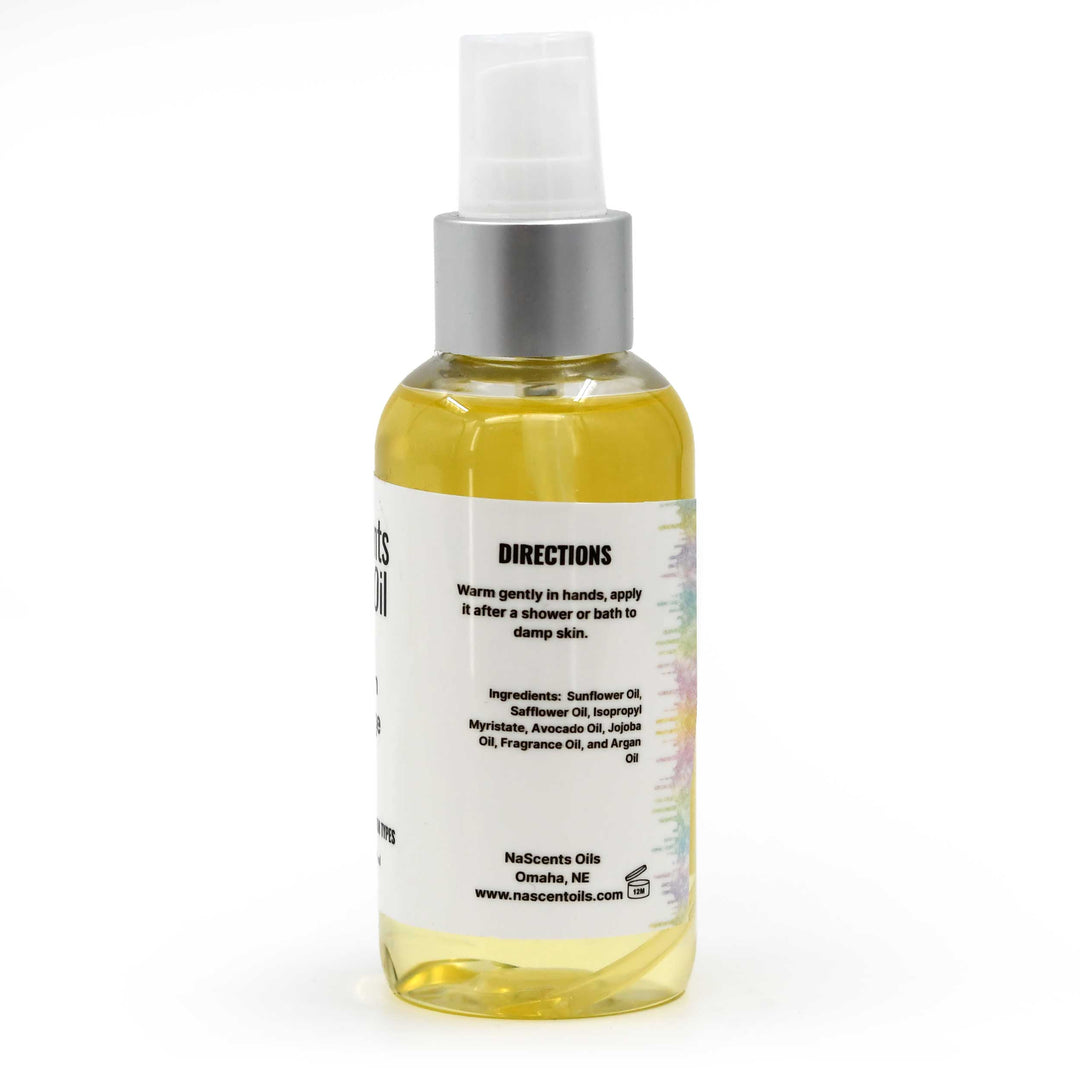 Bottle of NaScents oils with a white label on a white background