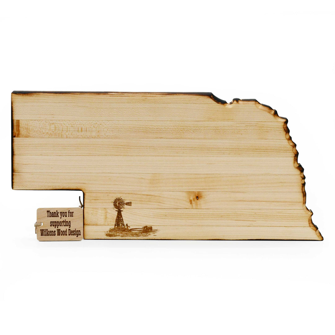 Nebraska Glued Cutting Board | Multiple Design Options | 17" x 8" x 1" | Wilkens Wood Design