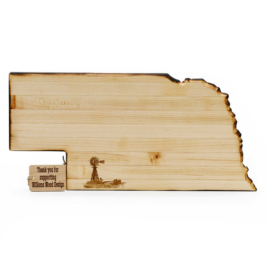 Nebraska Glued Cutting Board | Multiple Design Options | 17" x 8" x 1" | Wilkens Wood Design