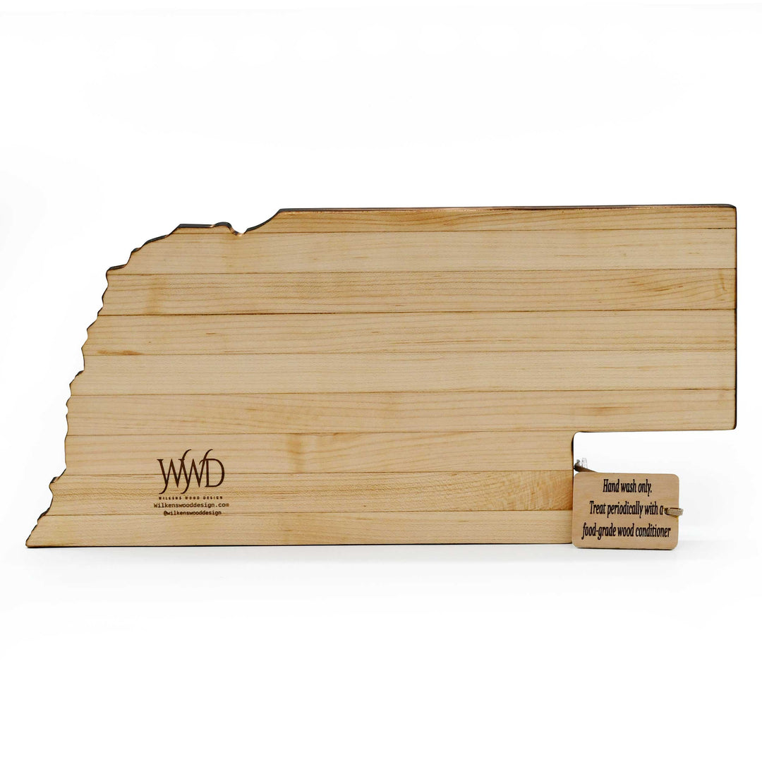 Nebraska Glued Cutting Board | Multiple Design Options | 17" x 8" x 1" | Wilkens Wood Design
