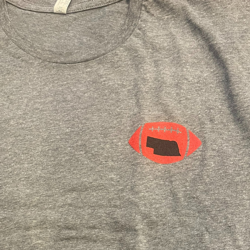 Nebraska Football T-Shirt | Game Day Apparel | Gray | Mulitple Sizes