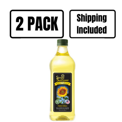 Simply Sunflower All-Natural Sunflower Oil | Non GMO, Gluten-Free, Vegan | Heart Healthy Cooking Oil | 32 oz. | 2 Pack | Shipping Included