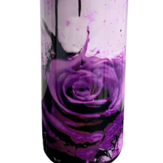 Handmade Skinny Tumbler | Purple Rose Design | 20 oz