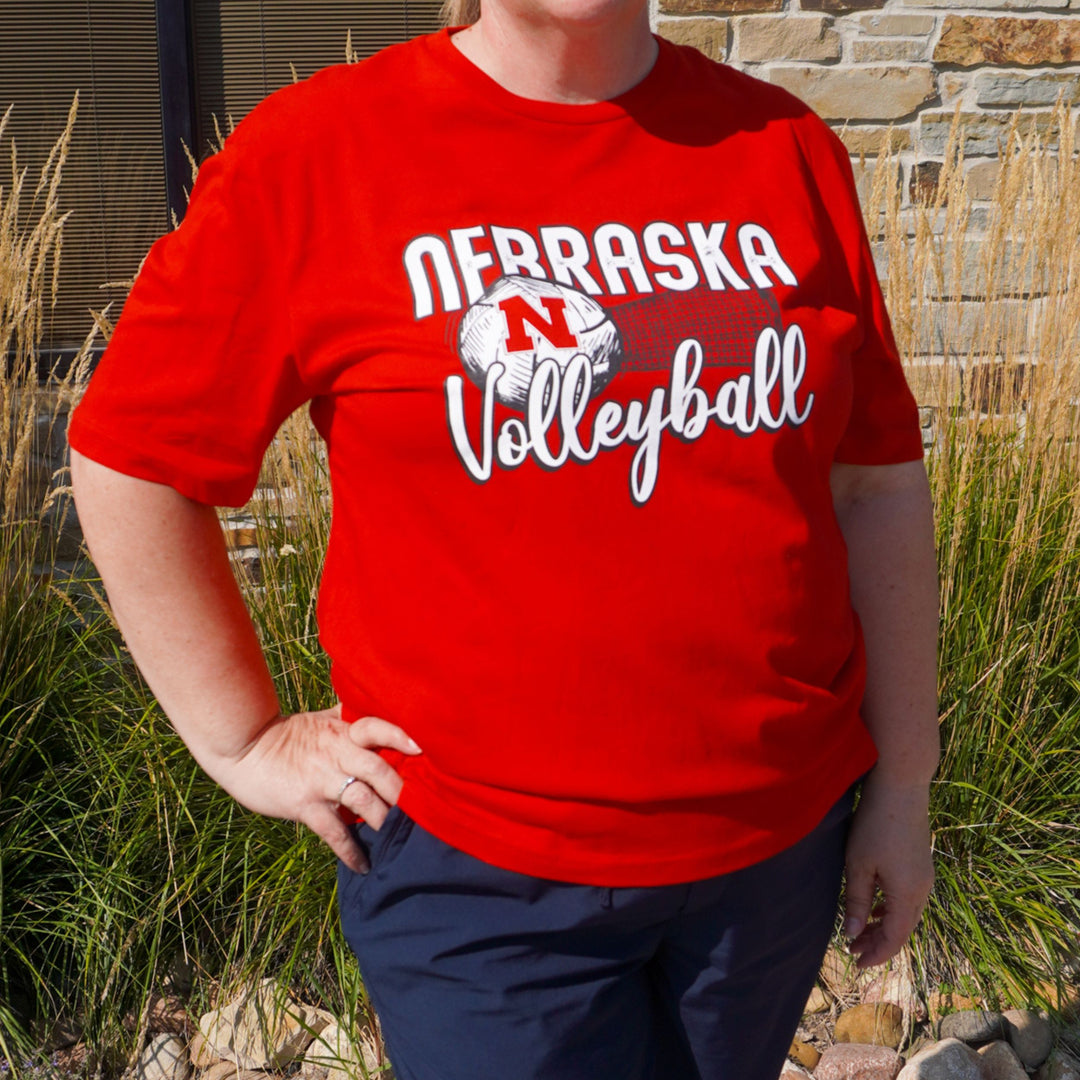 Nebraska Volleyball Women's T-Shirt | Red | Multiple Sizes | Lou's Sporting Goods | 25N15DM104L