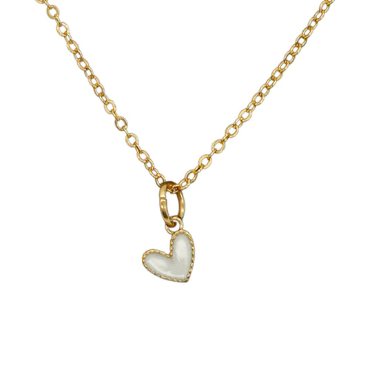 Gold Filled Enamel Heart Necklace | 10" Chain | Multiple Colors | Lux by Leslie