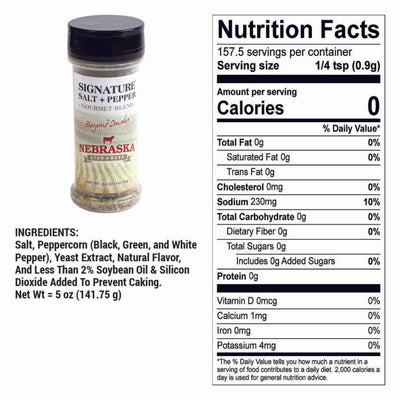 Salt + Pepper Blend | 5 oz. | Black & White Peppercorns With Premium Sea Salt Flakes | Delicious On Vegetables & Protein | A Classic, Elevated | Nebraska Seasoning | 6 Pack | Shipping Included