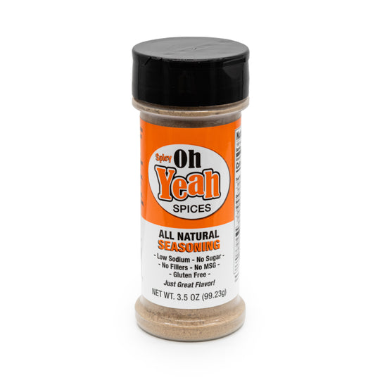 Spicy Oh Yeah Plus | 3.5 oz. Bottle | Adds A Kick of Heat | 12 All Natural Herbs and Spices | Try On Meats, Veggies, Soups, Salads, Cheeses, and Even Pizza | No Added Sugar | No MSG or GMO | Made in Nebraska | Packed with Flavor