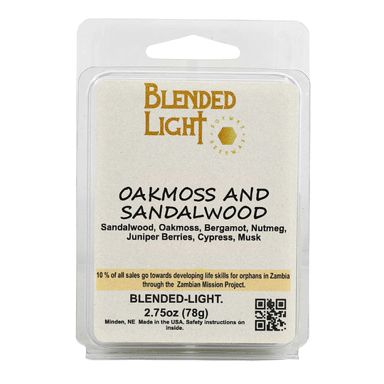 Oakmoss & Sandalwood Scented Wax Melts | 2.75 oz | Blended Light