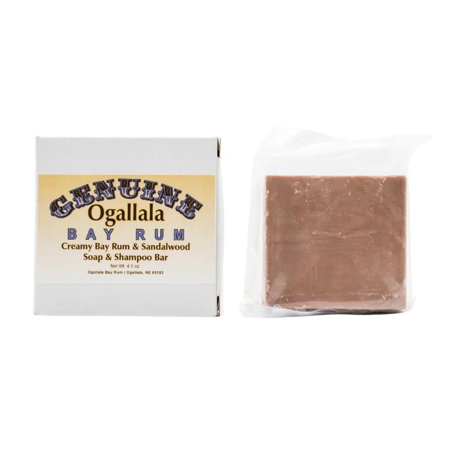 Ogallala Bay Rum Creamy Bay Rum & Sandalwood Soap & Shampoo Bar on a white background