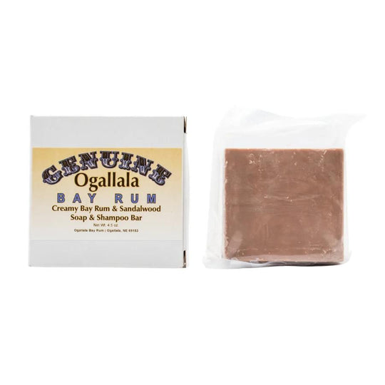 Ogallala Bay Rum Creamy Bay Rum & Sandalwood Soap & Shampoo Bar on a white background