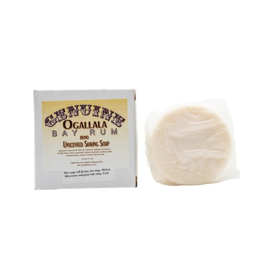 Ogallala Bay Rum: Unscented Shaving Soap on a white background