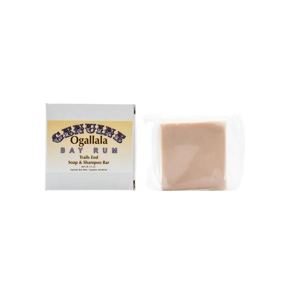 Ogallala Bay Rum Trails End Soap & Shampoo Bar on a white background