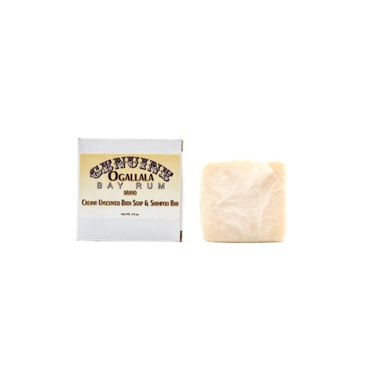 Ogallala Bay Rum Creamy Unscented Bath Soap & Shampoo Bar on a white background