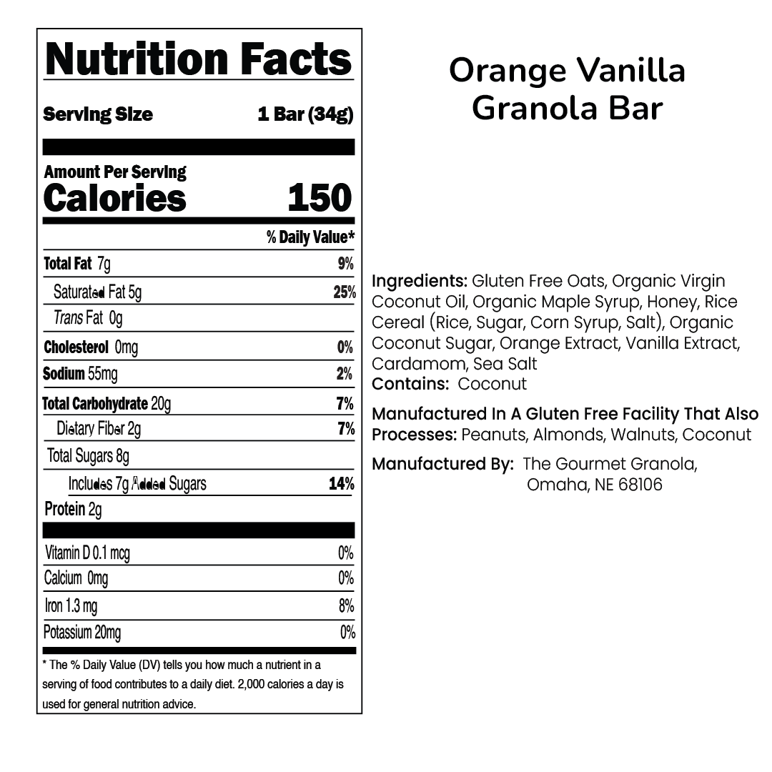 Orange Vanilla Granola Bars | The Gourmet Granola