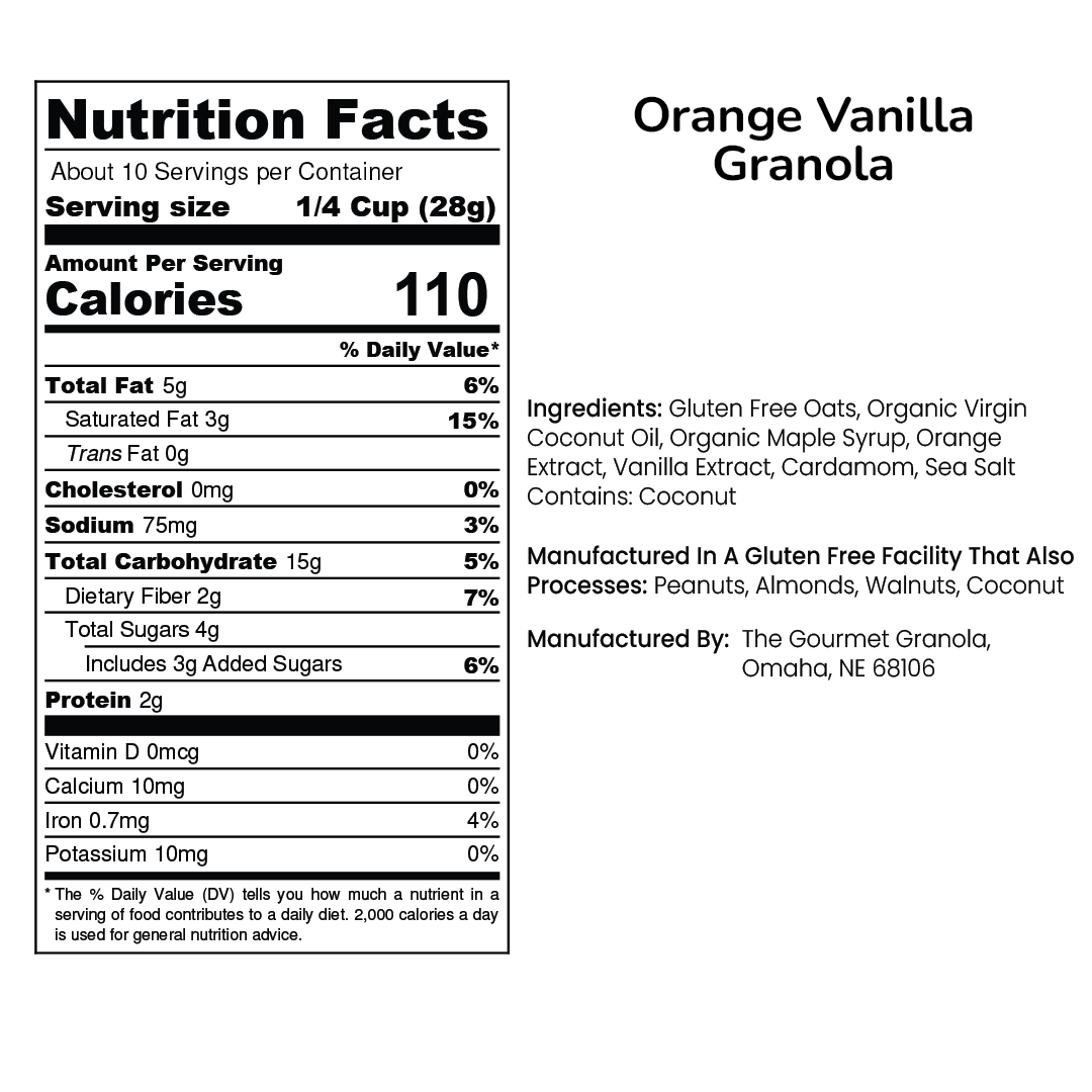 Orange Vanilla Granola | The Gourmet Granola