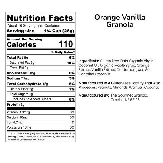 Orange Vanilla Granola | The Gourmet Granola
