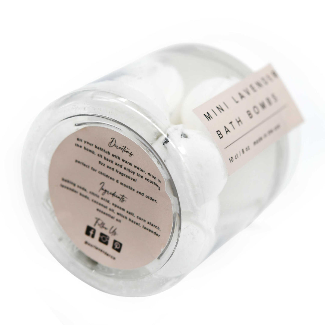 Mini Lavender Scented Bath Bomb | 10 Count | 8 oz | Our Lavender Co