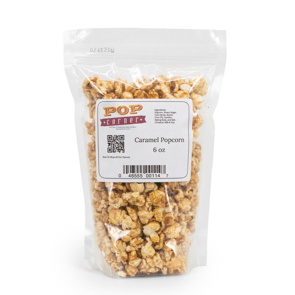 Caramel Popcorn | 6 oz. | 3 Pack | Rich Caramel Coating | Freshly Popped | Pop Corner | Made in North Platte, NE