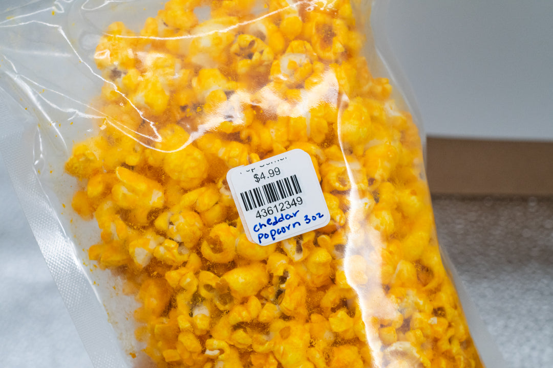 Cheddar Popcorn | 3 oz. | 3 Pack | Creamy Cheese Coating | Pop Corner | Made in North Platte, NE