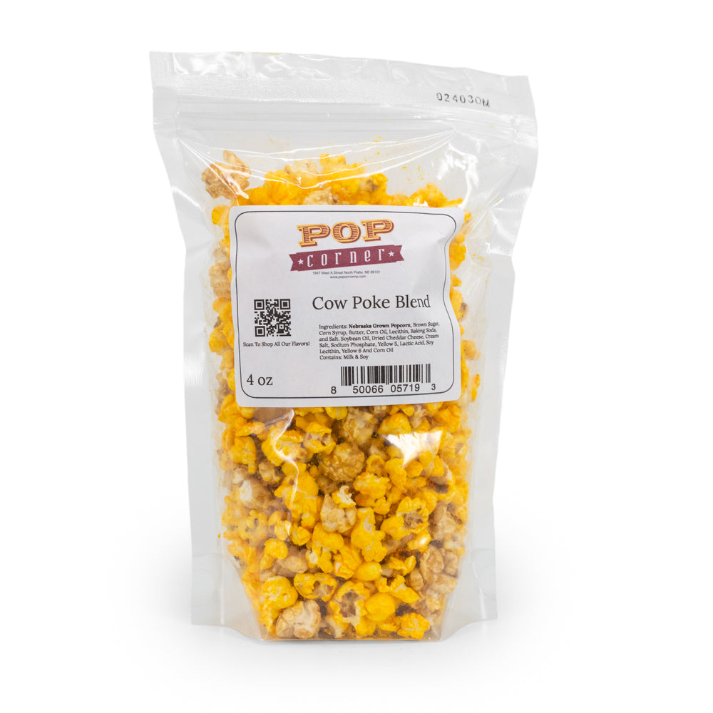 Cow Poke Blend | 4 oz. | 3 Pack | Caramel & Cheddar Popcorn Medley | Sweet & Salty Mix | Pop Corner | Made in North Platte, NE