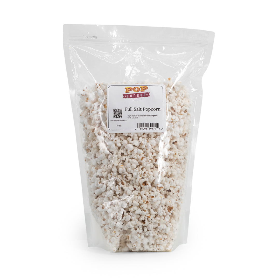 Full Salt Popcorn | 7 oz. | 3 Pack | Pre-Popped, Ready to Eat | Locally Sourced | Pop Corner | Made in North Platte, NE