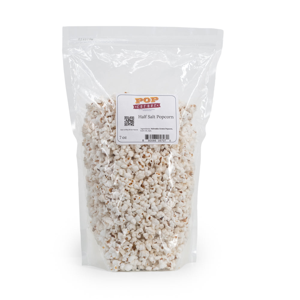 Half Salt Popcorn | 7 oz. | 3 Pack | Light Salt Coating |  Locally Sourced | Pop Corner | Made in North Platte, NE