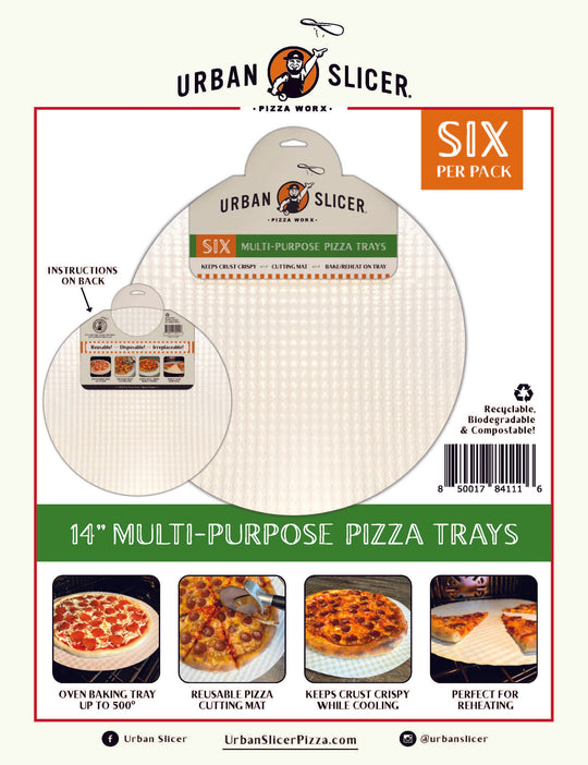 14" Multi-Use Pizza Tray | Pack of 6 | Urban Slicer Pizza Worx