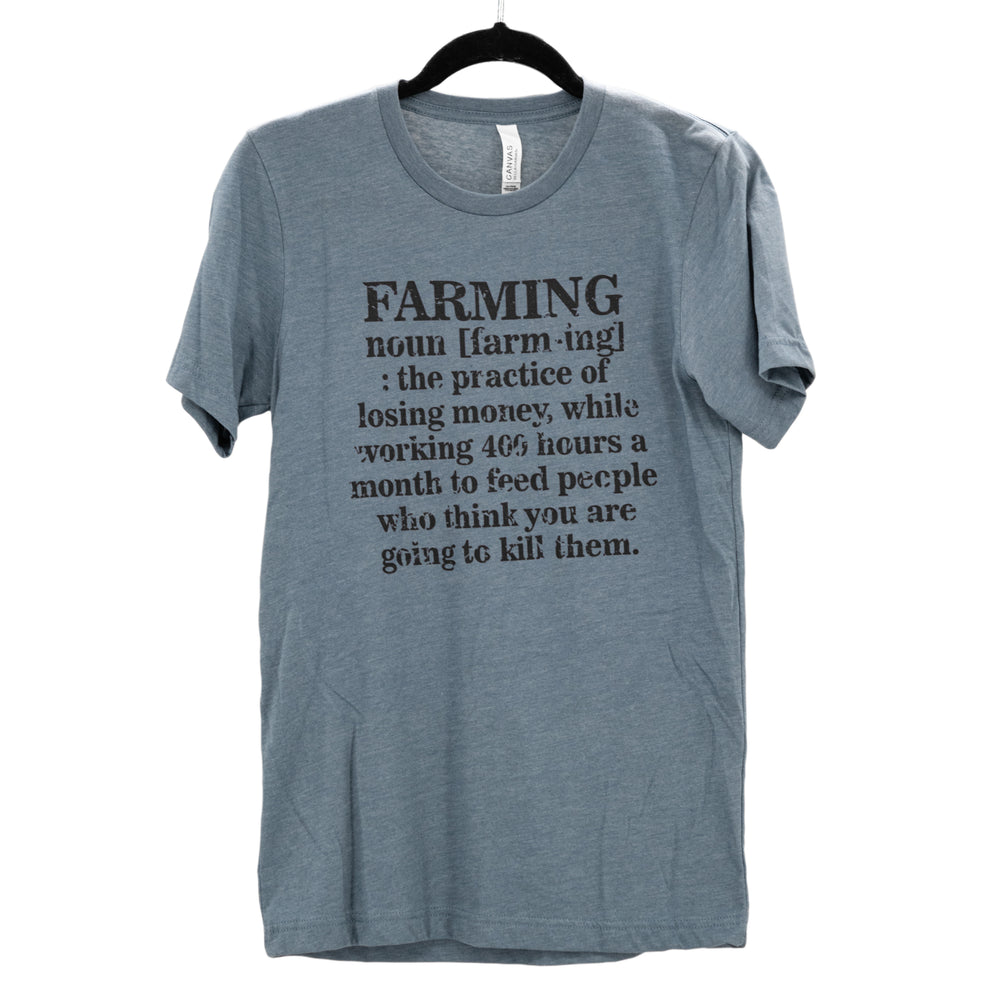 Farming Noun T-Shirt | Heather Steel Blue | Pretty and Fabulous